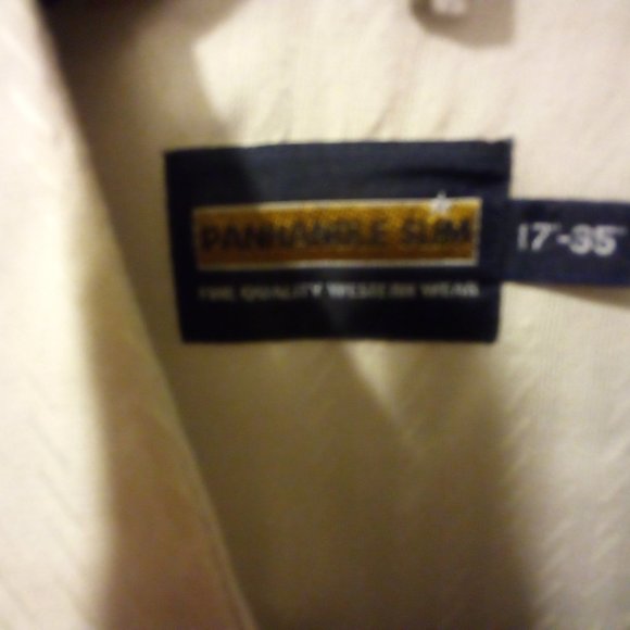 2 WESTERN DRESS SHIRTS- WRANGLER MADE IN USA SZ 17X35/ PANHANDLE SLIM SZ 17X35 - Picture 6 of 9